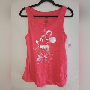 Minnie Mouse Bright Pink & Silver Tank, Size Medium, NWT